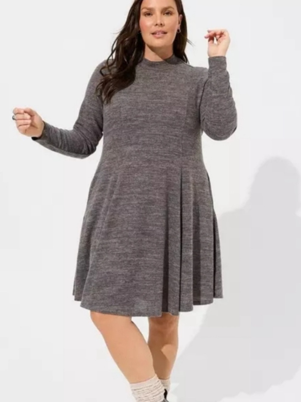 Torrid Women's Gray Super Soft Plush Fit n Flare Dress size 3x NWT